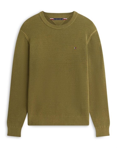 Tommy Hilfiger - Textured Knit Crew Neck Sweatshirt - Dark Artichoke 
